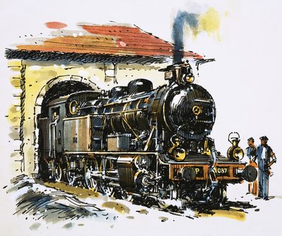 スピードとパワーの世界1929年製のホンシェル製2-6-4タンク機関車 作： ジョン・S・スミス