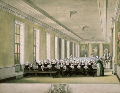 鋳造病院の女子食堂、1773年 作： John Sanders