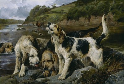 カワウソ狩り、またはにおい、1881 作： John Sargent Noble