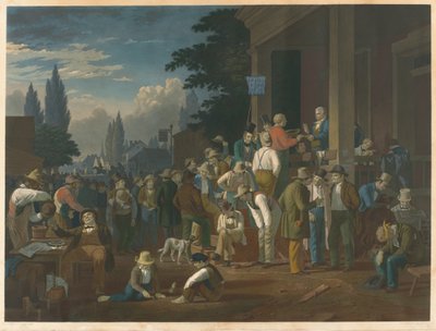 郡選挙 作： John Sartain after George Caleb Bingham