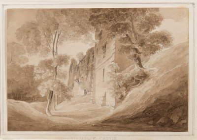 ヘルムズリー城、ヨークシャー、1824年10月25〜27日（紙に鉛筆、ブラシ、セピアインク） 作： John Scarlett Davis