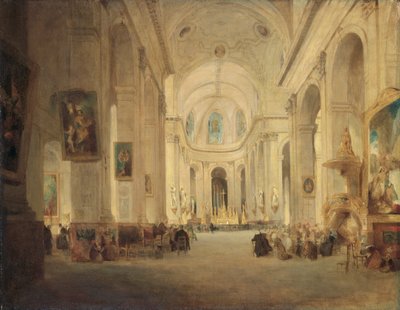 「パリ、サン・シュルピスの内部」、1834年 作： John Scarlett Davis