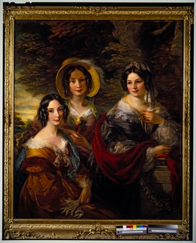 フランシス、シャルロット、カトリーヌ・ヴールの肖像（キャンバス） 作： John Scarlett Davis