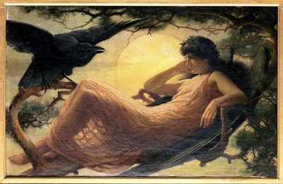 夜、レイヴンが歌う、房状の高木、たぶんいくつかの美しさがある嘘 作： John Scott