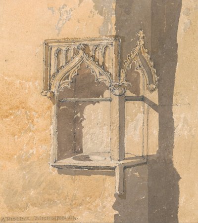 ノーフォーク州ブリックリング教会のピスチーナ 作： John Sell Cotman