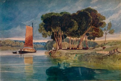 川の情景、c1800-1842、1924 作： John Sell Cotman