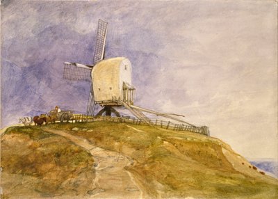 サフォーク州アイの丘の上の風車 19世紀初頭 作： John Sell Cotman