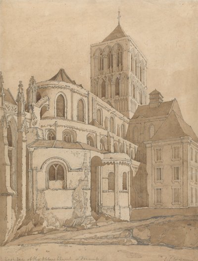 ノルマンディー、フェカンの修道院教会 作： John Sell Cotman