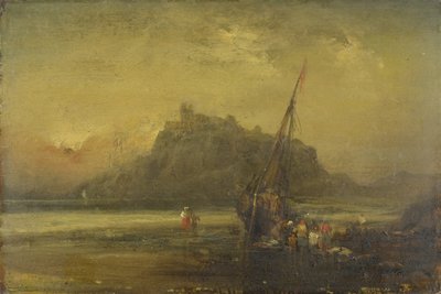 ビーチシーン（紙に油彩） 作： John Sell Cotman