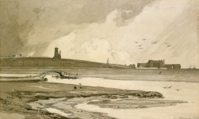 ブレイクニー教会とウィブトンホール、1818年 作： John Sell Cotman