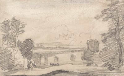 リチャード・ウィルソンの後の橋と破滅。 テヴェレ川で 作： John Sell Cotman
