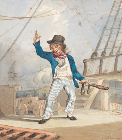 船乗りの似顔絵（3点セットのうちの1点） 作： John Sell Cotman