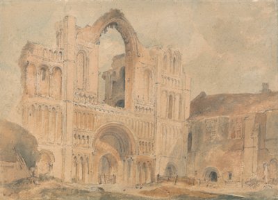 Castle Acre Priory、ノーフォーク、ウェスト フロント 作： John Sell Cotman