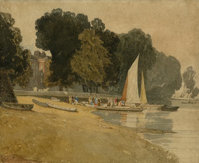 チェインウォーク、ロンドン、1809-10年頃（紙にトイレ） 作： John Sell Cotman
