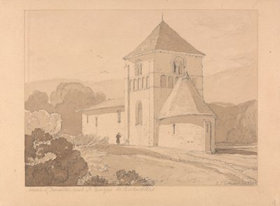 ヤインヴィル教会、ノルマンディー、サン ジョルジュ ド ボッシャーヴィル近く 作： John Sell Cotman