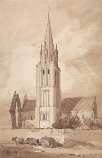 ドゥーブル教会、ノルマンディー 作： John Sell Cotman