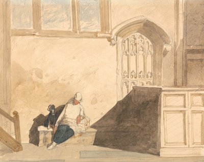 教会で眠る少年 作： John Sell Cotman