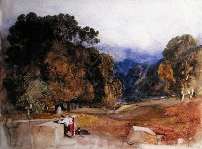 公園の人物」（鉛筆・水彩・紙） 作： John Sell Cotman