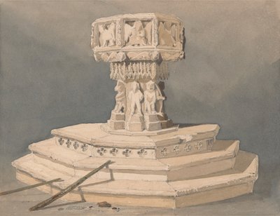 Fonte na Igreja Happisburgh, Norfolk 作： John Sell Cotman