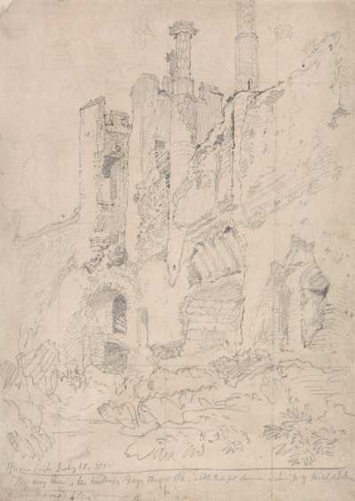 Castelo de Framlingham, Suffolk: parte do interior arruinado 作： John Sell Cotman