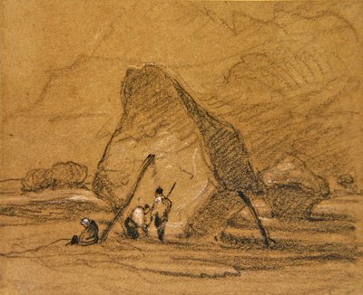 干し草（紙に黒のチョークで白を盛ったもの） 作： John Sell Cotman