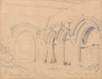 ヤーマス修道院跡の内部 作： John Sell Cotman
