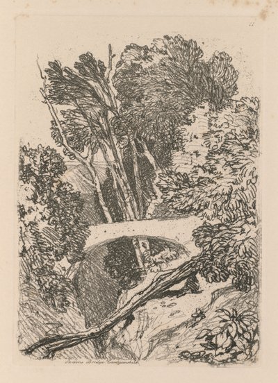 Liber Studiorum: プレート 11: パーソンズ ブリッジ、カーディングシャー 作： John Sell Cotman