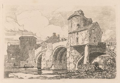 Liber Studiorum: Plate 26, Monnow Bridge, Monmouthshire 作： John Sell Cotman