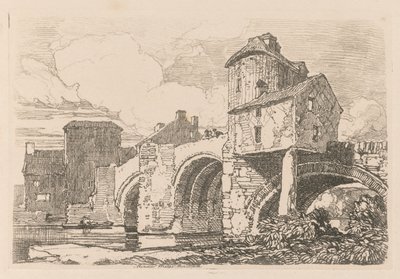 調査は無料です。1838年、モンマスシャー、モンナウ橋、プレート26。 作： John Sell Cotman