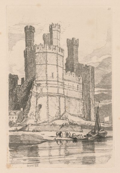 Book of Studies: Plate 28, Caernarvon Castle, N. Wales 作： John Sell Cotman