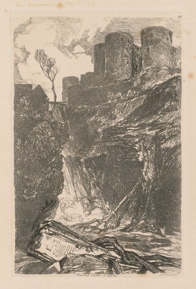 研究は無料です。プレート29、ハーレック城、北ウェールズ、1838。 作： John Sell Cotman