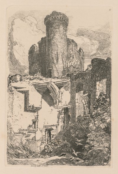 研究は無料です。プレート31、コンウェイ城、北ウェールズ、1838。 作： John Sell Cotman