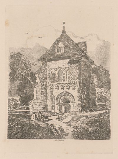 研究は無料です：ダラム1838近くのプレート36教会。 作： John Sell Cotman