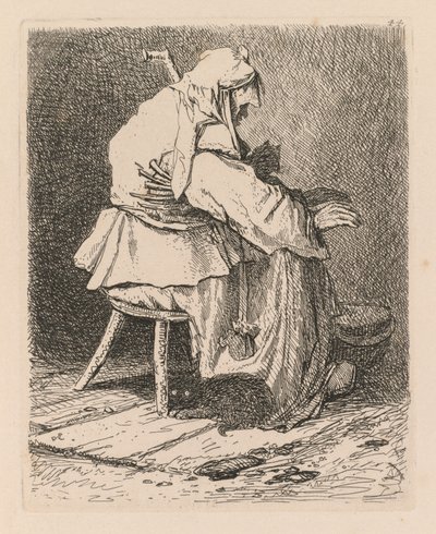 研究は無料です、プレート44、レンブラント、1838年後のスケッチ。 作： John Sell Cotman