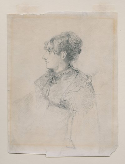 ジョン・セル・コトマン夫人の妹、パー夫人（？）の肖像（「Portrait of Mrs J S Cotman」と呼ばれる）1815年頃（紙に黒鉛・チョーク 作： John Sell Cotman