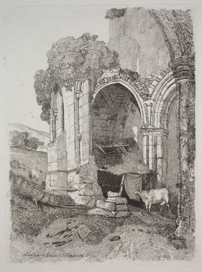リーヴォルックス修道院、ヨークシャー、1810年。 作： John Sell Cotman
