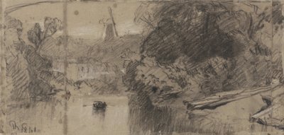 川の風景、おそらくノーフォーク州ソープ付近 作： John Sell Cotman