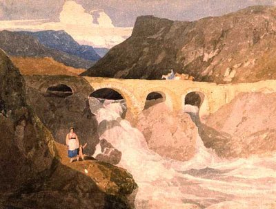 北ウェールズのカペルキュリグへの道（紙にトイレ） 作： John Sell Cotman