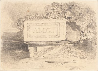 廃墟の墓碑銘「A.M.G.」 作： John Sell Cotman