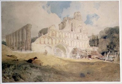 コルチェスター、セント・ボトルフ修道院、1804-5年頃（鉛筆、水彩、紙 作： John Sell Cotman