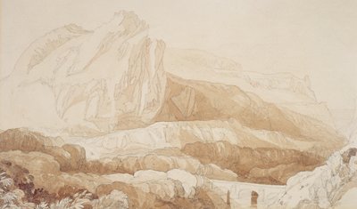 シェルブールのルールの山（ペンと紙で洗う） 作： John Sell Cotman