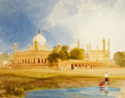 ハイダーの宮殿アリカーン、マイソールのラジャ、1825年頃（WCとカードに鉛筆） 作： John Sell Cotman