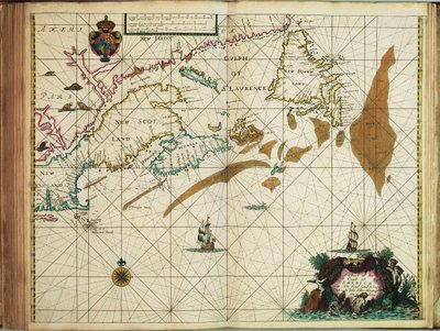 ニューファンドランドからケープコッドまでのアメリカ海岸図 作： John Seller