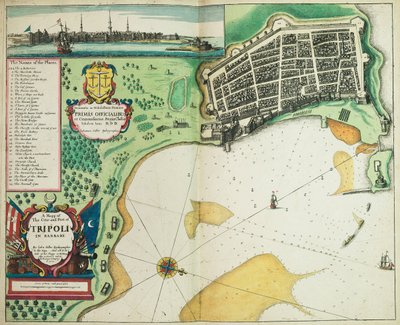 バルバリーの都市とトリポリ港の地図 作： John Seller