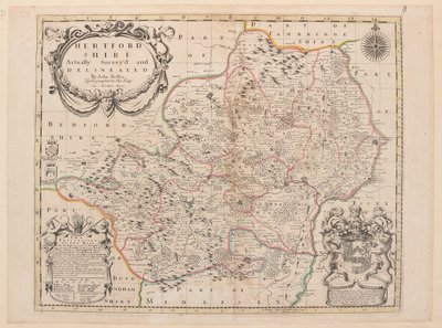 ハートフォードシャーの地図 作： John Seller
