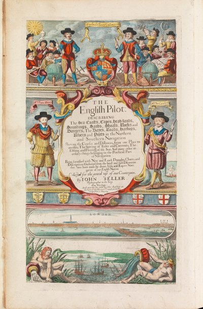 イギリス人水先案内人の最初の本：北方航路の記述、1671年頃（紙） 作： John Seller