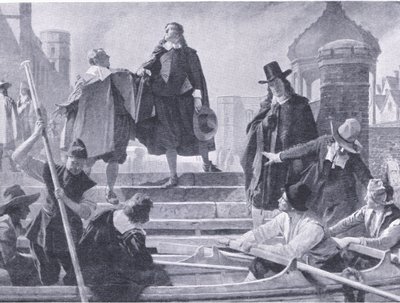 5人のメンバーの飛行（1940年頃にWaverley社から出版された『The History of the British People』のイラスト）（リトグラフ 作： John Seymour Lucas
