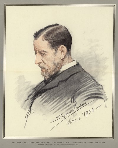 右名誉卿ジョージフランシスハミルトン、国会議事堂、インド国務長官 作： John Seymour Lucas