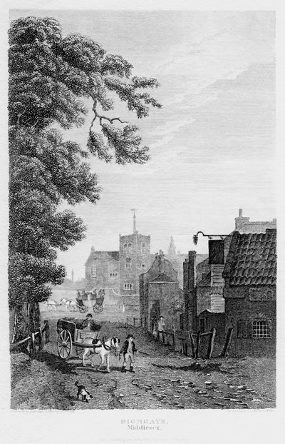 ハイゲート、ロンドン、1814年。 作： John Shury
