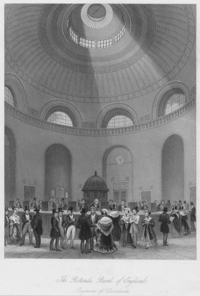 イングランド銀行ロタンダ-配当金の支払い、c1841 作： John Shury